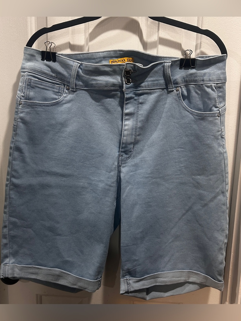 Wax Jean Light Blue Women's Denim Shorts Stretch